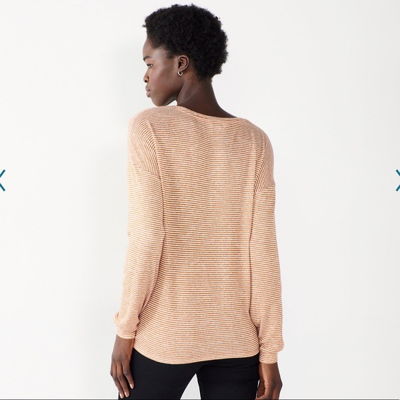 Nine West Long Sleeve Side Ruched Top - Picture 3 of 4